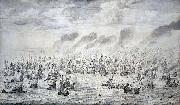 willem van de velde  the younger The Battle of Terheide, 10 August 1653: episode from the First Anglo-Dutch War USA oil painting artist